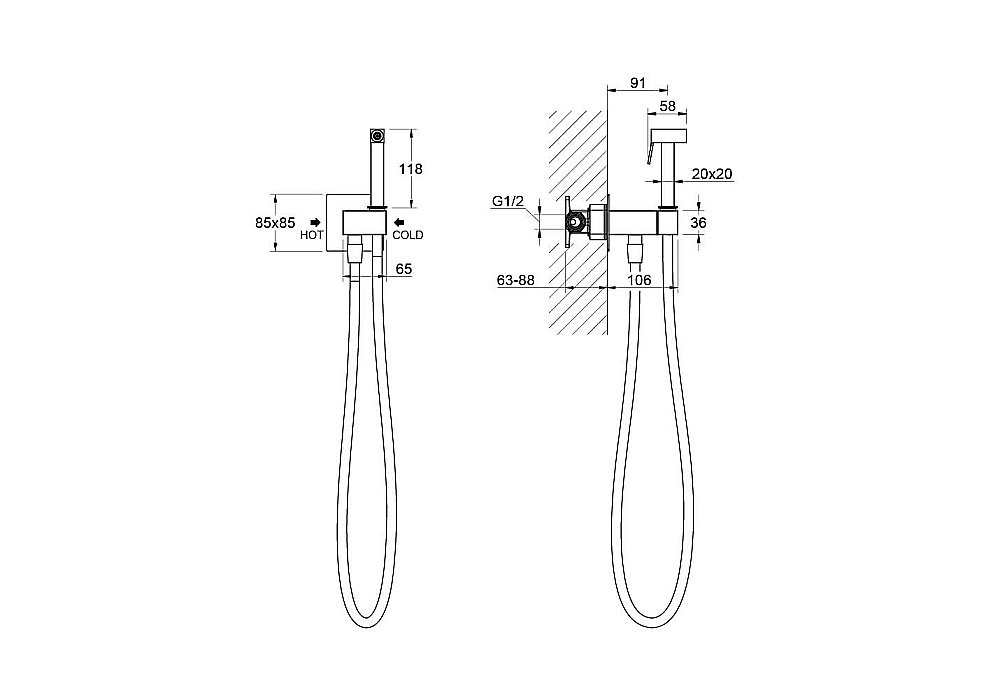 Гигиенический душ Aquatek Лира AQ1025MB черный матовый купить в интернет-магазине сантехники Sanbest