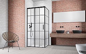 Душевой уголок Radaway Idea Black KDJ Factory 150х90 L стекло прозрачное/профиль черный матовый купить в интернет-магазине Sanbest