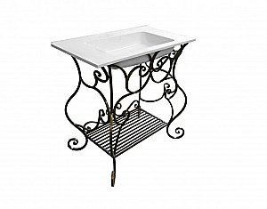 Консоль Эстет Каре №5 с белой раковиной для ванной в интернет-магазине сантехники Sanbest