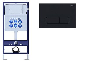 Инсталляция для унитаза Aquatek Standart INS-0000012 с кнопкой KDI-0000017 черная матовая купить в интернет-магазине сантехники Sanbest