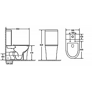 Унитаз напольный Azario Anteo Round AZ-1219A белый, безободковый, с бачком, с крышкой микролифт купить в интернет-магазине Sanbest