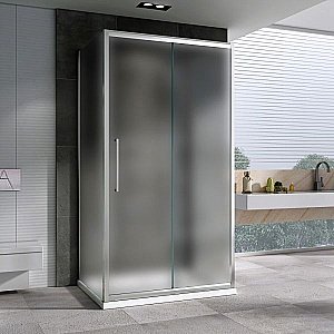 Душевой уголок ABBER Schwarzer Diamant AG30150MH-S75M-S75M 150x75 стекло матовое/профиль хром купить в интернет-магазине Sanbest