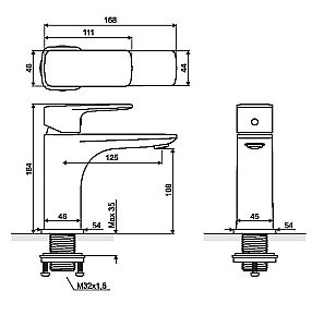 Смеситель для раковины Excellent Keria 2001 BL купить в интернет-магазине сантехники Sanbest