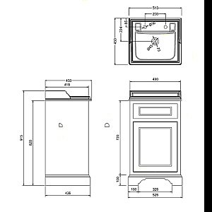 Тумба с раковиной Burlington 50 FC8O для ванной в интернет-магазине Sanbest