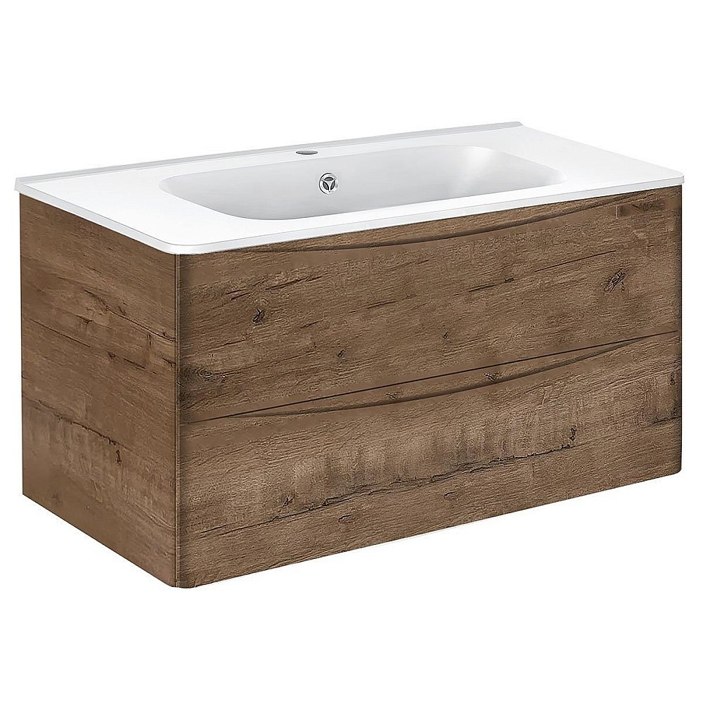 Тумба с раковиной Vincea Paola 100 коричневая для ванной в интернет-магазине Sanbest