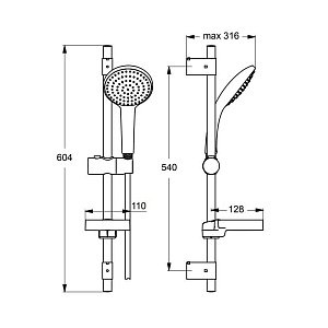 Душевой гарнитур Ideal Standard Idealrain B9423AA купить в интернет-магазине сантехники Sanbest