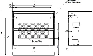 Тумба с раковиной Allen Brau Activity 80 1.34012.AM антрацит матовый/олива брашированная для ванной в интернет-магазине Sanbest