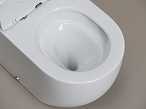 Унитаз напольный Ceramica Nova Mia CN1801T-B/CN1801T-T белый, безободковый, с крышкой микролифт, слив торнадо купить в интернет-магазине Sanbest