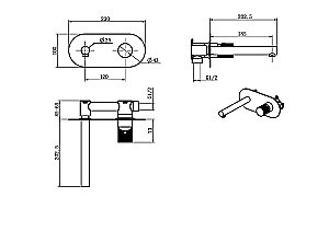 Смеситель для раковины Boheme Stick 125-CRCR.3 хром/ручка LINEA купить в интернет-магазине сантехники Sanbest