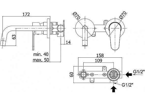 Смеситель для раковины Paffoni Green GR101CR70 купить в интернет-магазине сантехники Sanbest