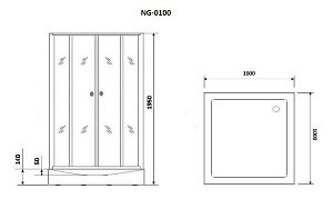 Душевой уголок Niagara Nova NG-0100-14 100х100 купить в интернет-магазине Sanbest