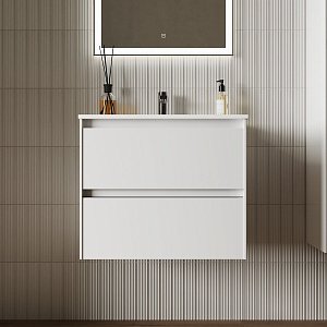 Тумба с раковиной Sancos Cento CN60W белый глянец для ванной в интернет-магазине Sanbest