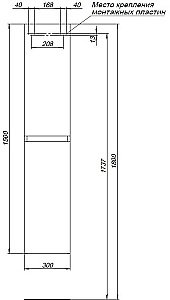 Шкаф-пенал Aquanet Нота New 334207 30 дуб холден для ванной в интернет-магазине сантехники Sanbest
