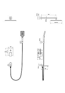 Душевая система встраиваемая WONZON & WOGHAND CUBE, Хром (WW-88939016-CR) купить в интернет-магазине сантехники Sanbest