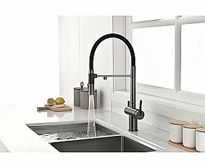 Смеситель для кухни Paulmark Gravity Gr213888-GM вороненая сталь купить в интернет-магазине сантехники Sanbest