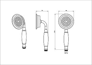 Лейка для душа WONZON & WOGHAND, Темный графит (WW-88SC07-BGM) купить в интернет-магазине сантехники Sanbest