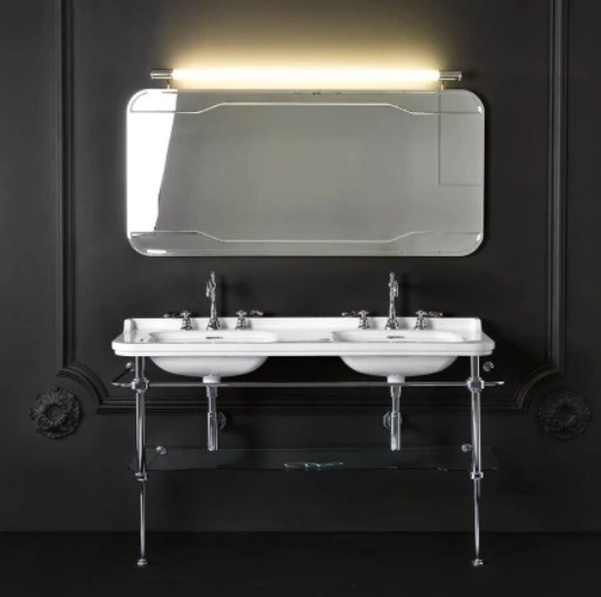 Консоль с раковиной Kerasan Waldorf 9195K 150 хром с 3 отверстиями для ванной в интернет-магазине сантехники Sanbest
