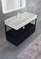 Консоль с раковиной Cezares Cadro 80 с ящиком черная для ванной в интернет-магазине сантехники Sanbest