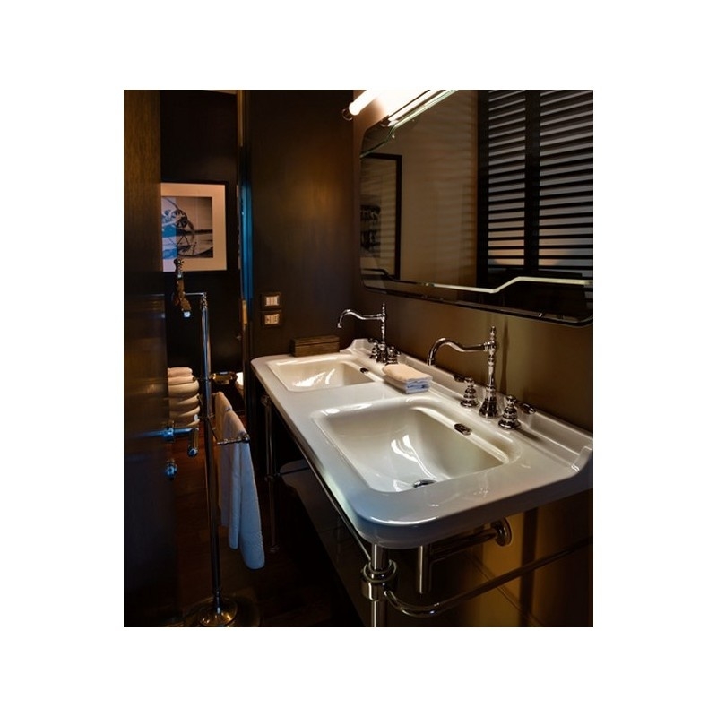 Консоль с раковиной Kerasan Waldorf 9195K 150 хром с 3 отверстиями для ванной в интернет-магазине сантехники Sanbest