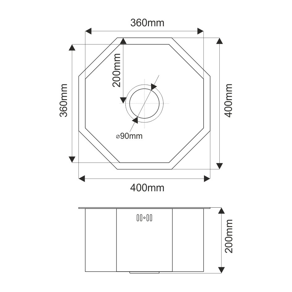 Мойка кухонная Melana Octavia Profline D400BR бронза купить в интернет-магазине сантехники Sanbest