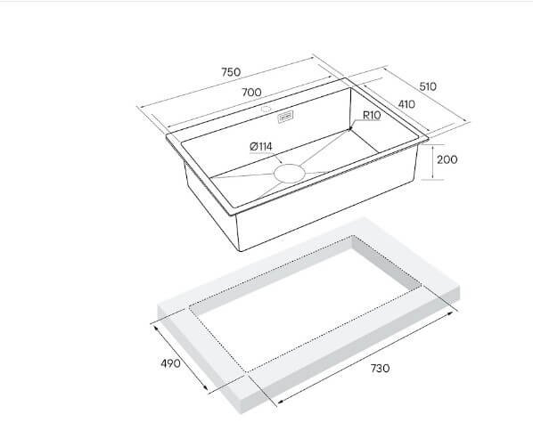 Мойка кухонная Paulmark VAST PM217551-BG брашированное золото купить в интернет-магазине сантехники Sanbest