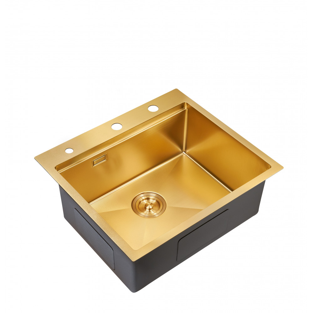 Мойка кухонная Milacio Denia 57 Steel MC.77408 золото купить в интернет-магазине сантехники Sanbest