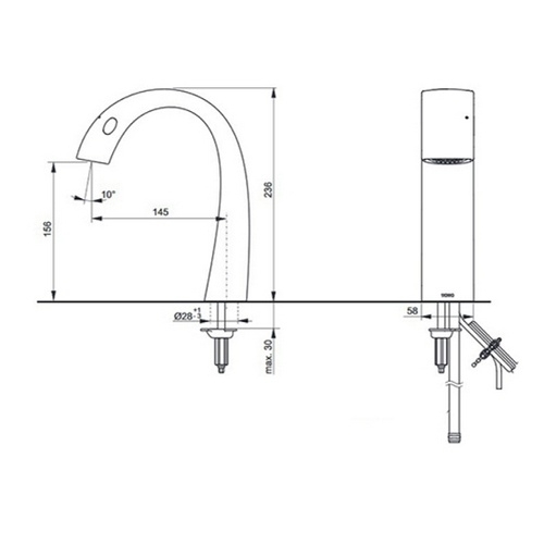 Смеситель для раковины TOTO NEOREST FAUCET SPOUT TLP01701R хром купить в интернет-магазине сантехники Sanbest