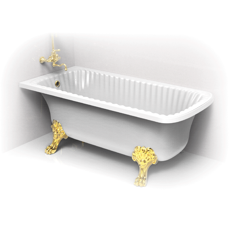 Ванна Migliore OLIVIA ANG на 2-х лапах MIGLIORE в угол 25444 174х80 белая/золото купить в интернет-магазине Sanbest