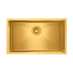Мойка кухонная Paulmark KOHER PM807444-BG брашированное золото купить в интернет-магазине сантехники Sanbest