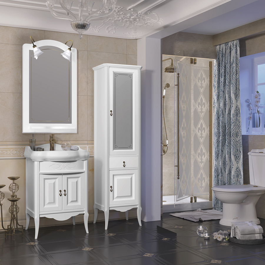 Зеркало Опадирис Лоренцо 60 00-00007043 белый матовый в ванную от интернет-магазине сантехники Sanbest