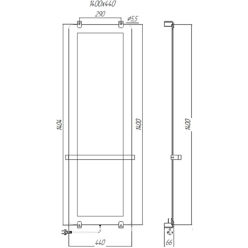 Полотенцесушитель Allen Brau Infinity 140х44 8.21004.GL купить в интернет-магазине сантехники Sanbest