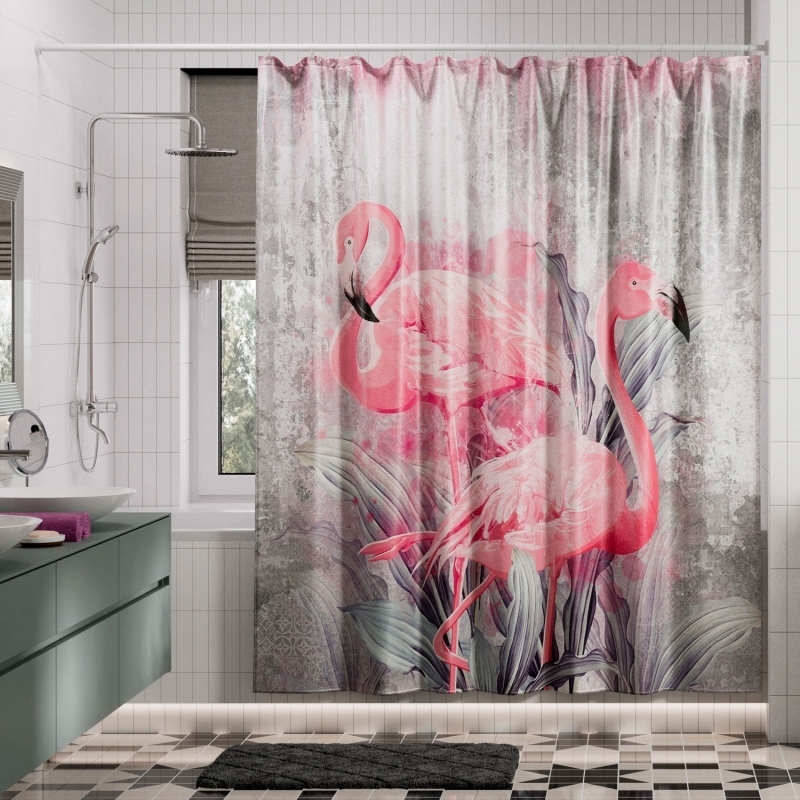 Текстильная шторка для ванной WasserKraft Lossa SC-81104 купить в интернет-магазине сантехники Sanbest