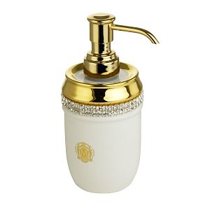Диспенсер Migliore Dubai 26593 белая керамика/золото-swarovski купить в интернет-магазине сантехники Sanbest