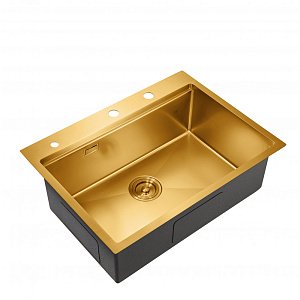 Мойка кухонная Milacio Denia 68 Steel MC.77418 золото купить в интернет-магазине сантехники Sanbest