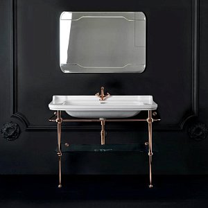 Консоль с раковиной на 1 отв. Kerasan Waldorf 4142K 100 золото для ванной в интернет-магазине сантехники Sanbest