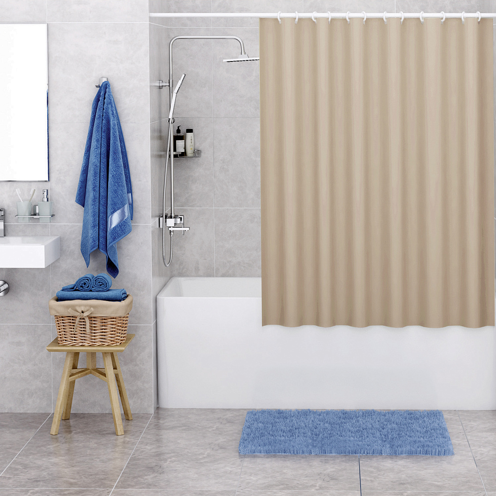 Текстильная шторка для ванны WasserKRAFT Oder SC-30603 купить в интернет-магазине сантехники Sanbest