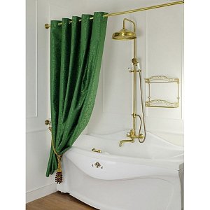Шторка для ванной Migliore Барокко 25519 зеленая купить в интернет-магазине сантехники Sanbest