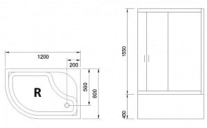 Душевой уголок Royal Bath RB8120BK-T 120х80 прозрачный купить в интернет-магазине Sanbest