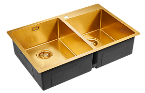 Мойка кухонная Paulmark HELFER PM237851-BG брашированное золото купить в интернет-магазине сантехники Sanbest