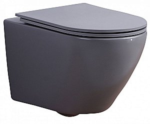 Унитаз подвесной Esbano AZALEA ESUPAZALGM безободковый, с крышкой микролифт, матовый серый купить в интернет-магазине Sanbest