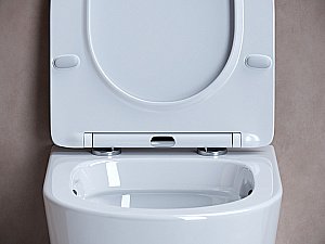 Унитаз подвесной Ceramica Nova Balearica CN6000_1002W_1000 безободковый, с крышкой микролифт, с инсталляцией и белой кнопкой купить в интернет-магазине Sanbest