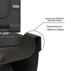 Унитаз подвесной Berges EGO XL Rimless 83218 антрацит матовый купить в интернет-магазине Sanbest