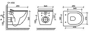 Унитаз подвесной Ceramica Nova Metropol CN4002_1001CH_1000 безободковый, с крышкой микролифт, с инсталляцией и кнопкой хром купить в интернет-магазине Sanbest