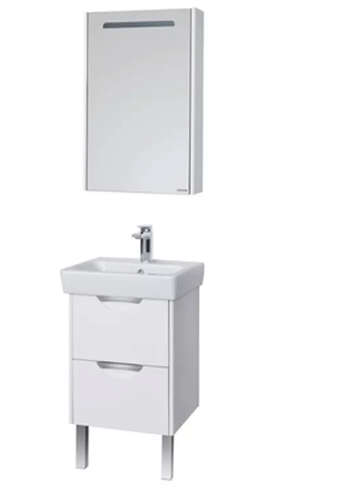 Зеркальный шкаф Акватон Сильва 50 дуб полярный в ванную от интернет-магазине сантехники Sanbest