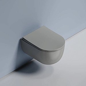Унитаз подвесной Ceramica Nova Modena CN6063MH безободковый, с крышкой микролифт, антрацит матовый купить в интернет-магазине Sanbest