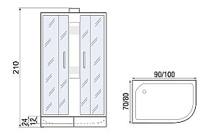 Душевая кабина River NARA 90/70/24 MT купить в интернет-магазине Sanbest