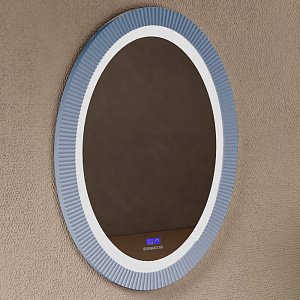 Зеркало с подсветкой Abber STEIN AS6601Blau голубое в ванную от интернет-магазине сантехники Sanbest