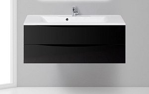 Тумба с раковиной BelBagno MARINO 2C-SO-NL-P 110 Nero Lucido для ванной в интернет-магазине Sanbest