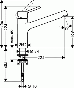 Смеситель для кухни Hansgrohe Talis S 32851000 хром купить в интернет-магазине сантехники Sanbest