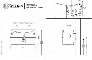 Тумба с раковиной BelBagno ALBANO 2C 60 Rovere Nature Grigio для ванной в интернет-магазине Sanbest